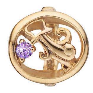 Christina Stjernetegn Vandmand charm – forgyldt sølv, 6 mm til Classic læderarmbånd